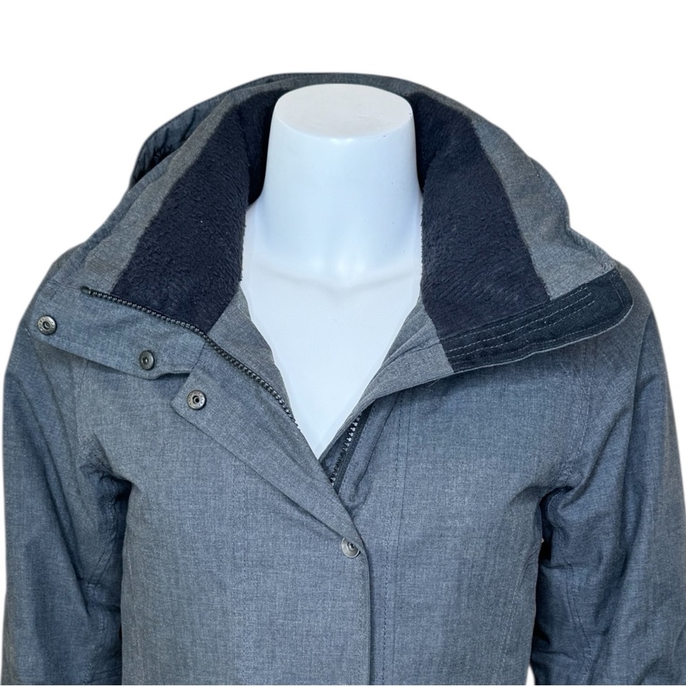 Nau Down Jacket S Hooded Insulated Waterproof Zip Snap Gray - Picture 6 of 13
